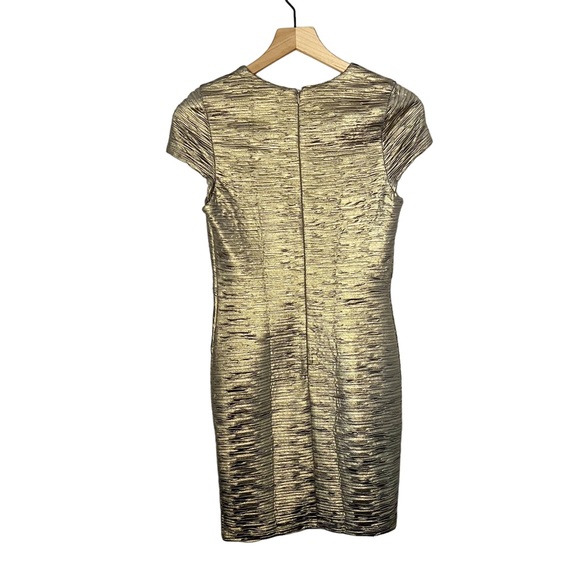 Torn by Ronny Kobo Short Sleeve Metallic Kaitlyn Dress in Gold M - Picture 2 of 8